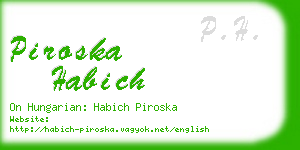 piroska habich business card